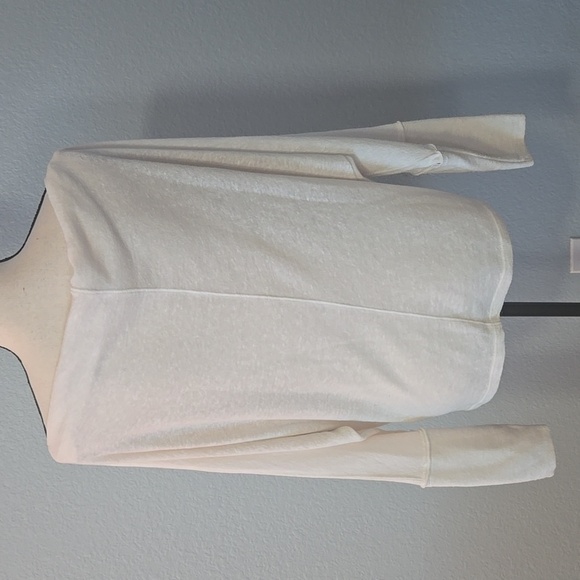 FREE PEOPLE WE THE FREE Wildcat Cowl Neck Thermal Pullover Sweater Ivory LARGE - Picture 9 of 14